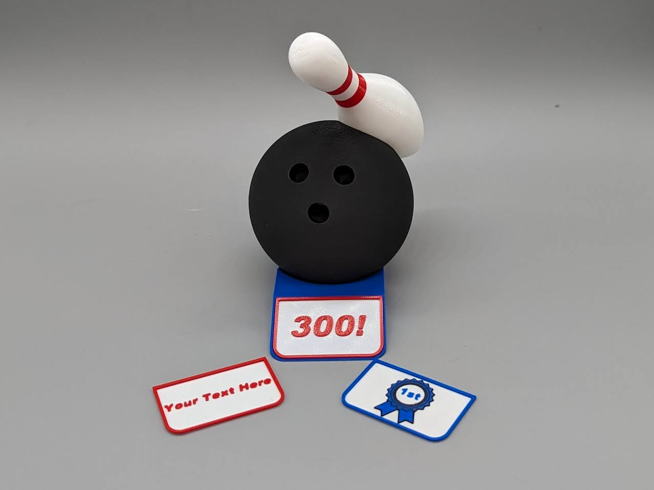 customizable bowling trophy by madmax3d household decor ball pin 3D print model - Mito3D