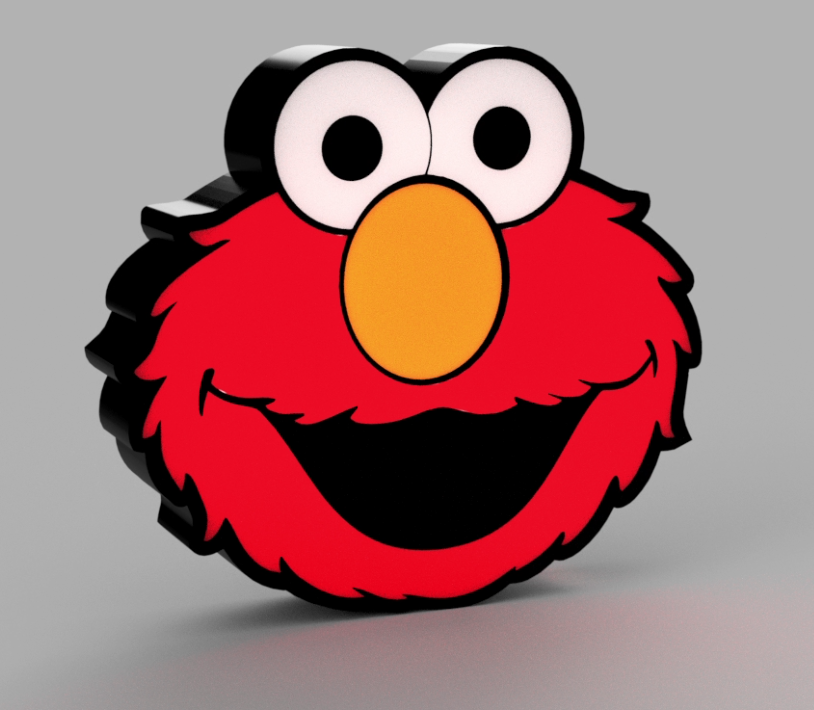 elmo led lámpara by escarabajo 3d arte señales logos sésamo calle plaza sésamo muppet muppets marioneta tv televisión cosquillas niño niños bebé niñito educación aprendizaje lámpara led ligero caja ligera 3D print model - Mito3D