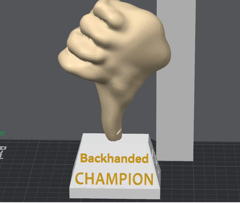 ambiguo campione trofeo by miz tw arte sculture male mano 3d print model - Mito3D