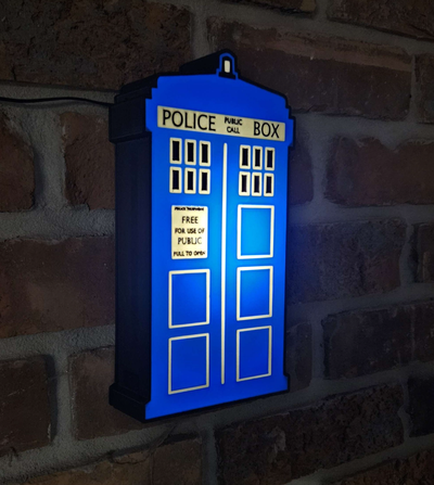 dr who tardis leuchtkasten by kf designs haushalt dekor dr licht box telefon stand reise 3d print model - Mito3D