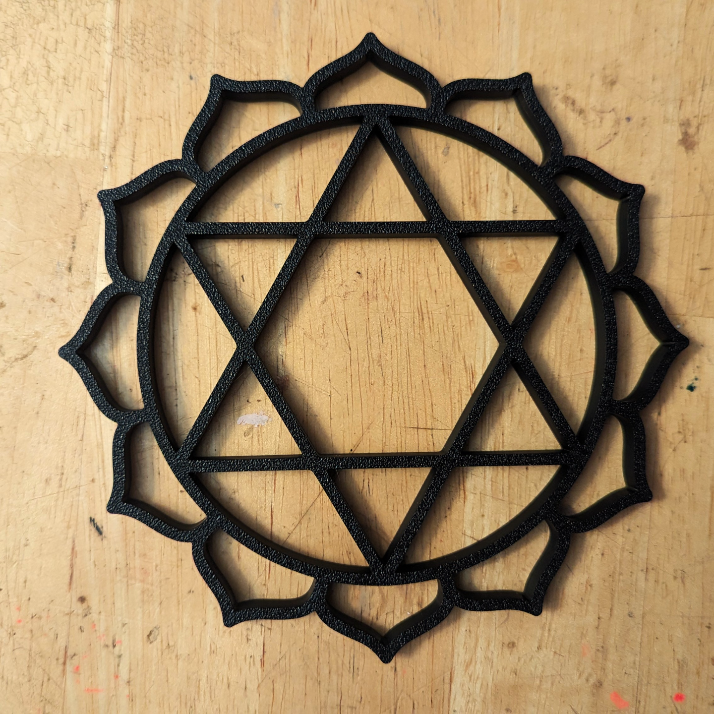 heart chakra single color wall art by omegapoint 2d 3D print model - Mito3D