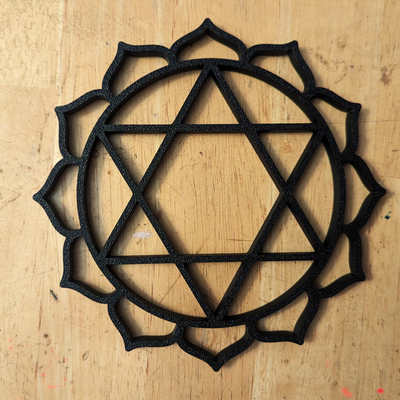 heart chakra single color wall art by omegapoint 2d 3d print model - Mito3D