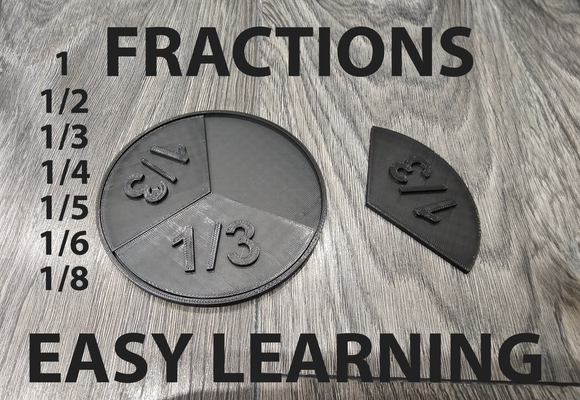 fractions - easy learning by concluzion education mathematics mathematical educational toy educationalrobot game toys mathematicalpuzzle fraction learn 3d print model - Mito3D