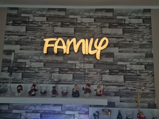 família conduziu luminária by 7919alex casa decoração lâmpada led familia nomeado 3d print model - Mito3D