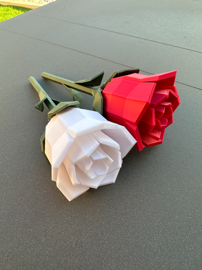 rosa poli remixato by ariox3d domestico arredamento fiore san valentino giorno pianta impianti fiori rose 3d print model - Mito3D