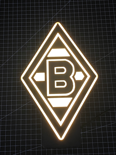 aydınlatılmış borussia m nchengladbach bmg logo by chsi76 hobi kendin yap elektronik led alp lamba mönchengladbach 3d print model - Mito3D