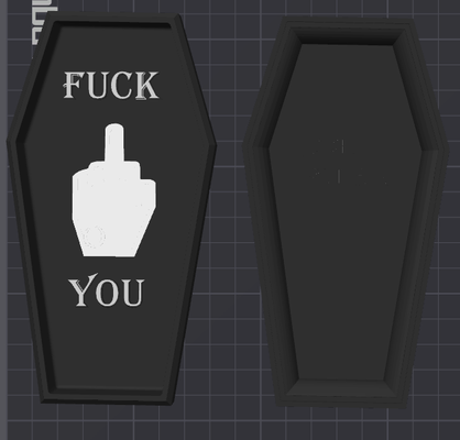 f ck cyber sigilism coffin box by s solar art 2d nsfw middlefinger fun cybersigilism 3d print model - Mito3D