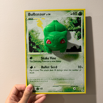 sovradimensionato bulbasaur pokemon carta fucina cappelli ibrido stampa by zucchero cianidrico arte modelli pop cultura parete arredamento in posto 3d print model - Mito3D