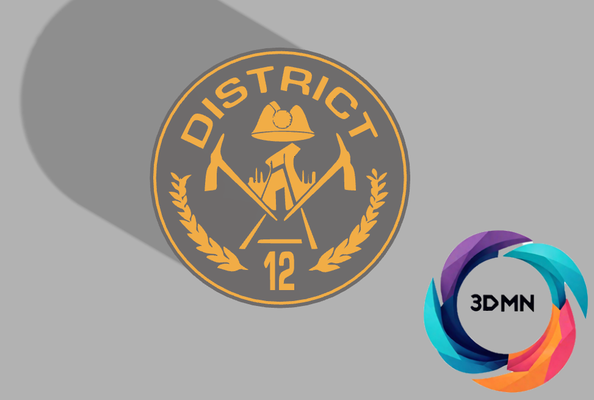 hunger games district 12 led light box by 3dmn art signs & logos movie books multi color ams film fight die life hero 3d print model - Mito3D