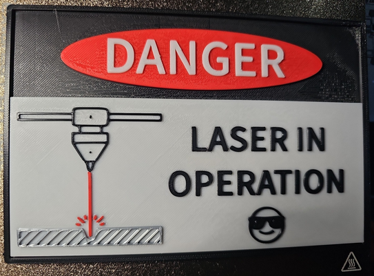 signe danger laser in opération by bruyère art panneaux logos sécurité yeux 3d print model - Mito3D