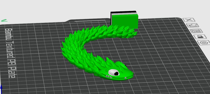 spiney snake by davidkelly021 toys & games fidget print in place dragon 3d print model - Mito3D