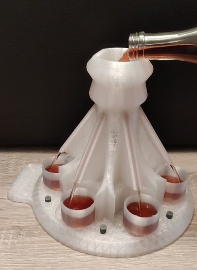 schnapsverteiler shot dispenser by reddich96 household festivities schnaps liquid liquor booze tower shots drink holder drinkaccessory party decoration verteiler 3d print model - Mito3D