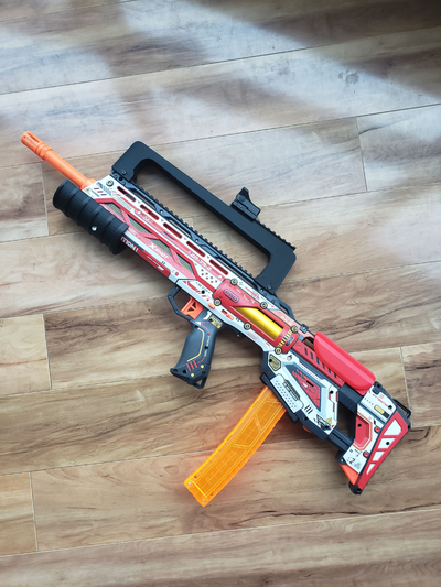 x shot longshot famas portando maniglia 2 gradi picatinny remixato by nitrex4 giocattoli giochi all'aperto nerf mgs xshot 3d print model - Mito3D