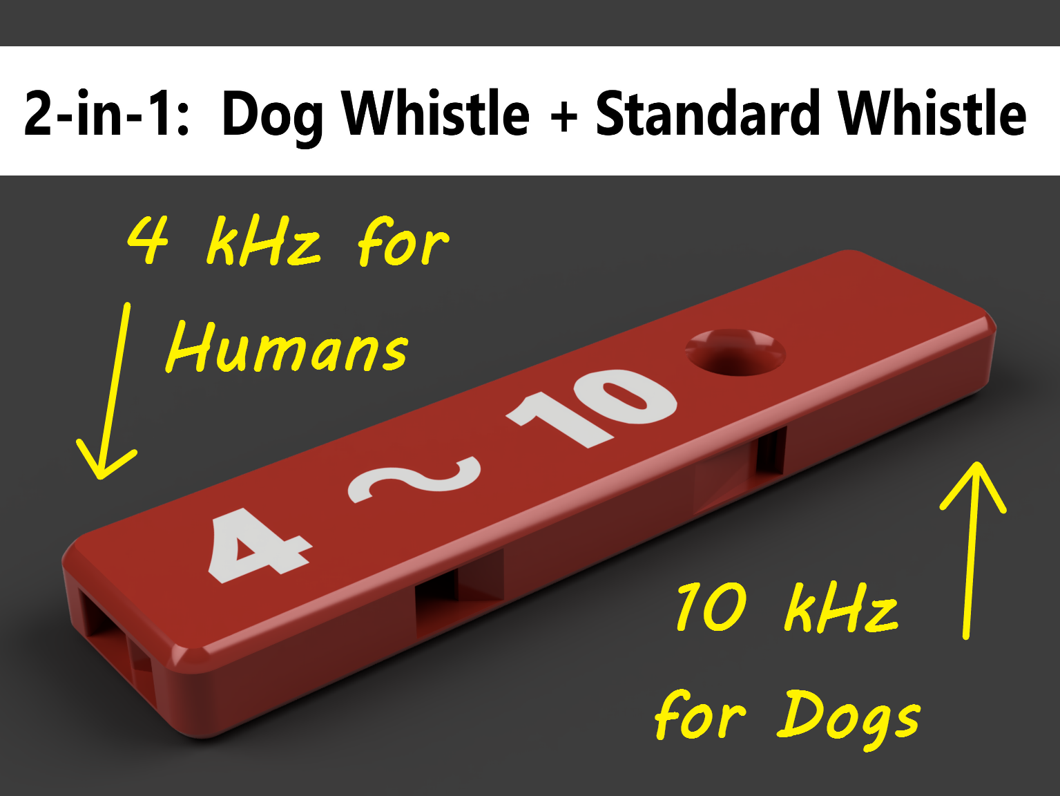 2 in 1 cão apito by threed michael casa animais estimação multi segurança arremesso emergência duplo 2in1 alto combinação alto suspense tubo khz combi assobiar tom apitos cachorro duplo kombinação 3D print model - Mito3D