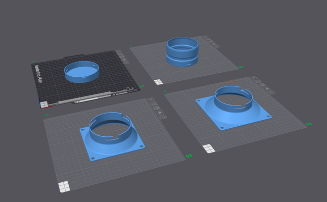 100mm canal 140mm or 120mm ventilateur by a3dprints 3d imprimante accessoires canalisation 3d print model - Mito3D