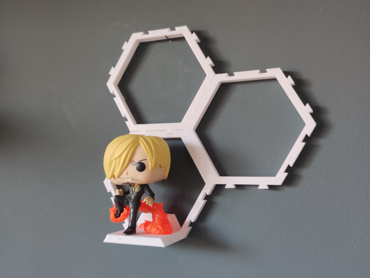 bienenwabe system standard regal bienenstock funko pop by yume projekte miniaturen unterstützung wandhalterung funko halter modular mauer design dekor anzeige gadget miniatur zahl haus spielzimmer zimmer schlafzimmer exagon sechseckig hexagon lager 3d print model - Mito3D