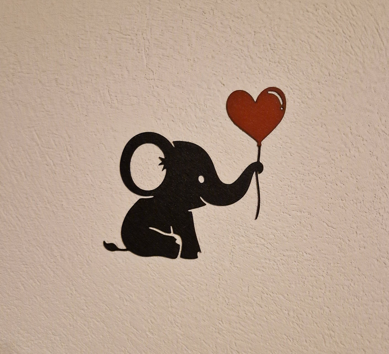 wall art elephant a balloon by palumbus 2d heart 3D print model - Mito3D