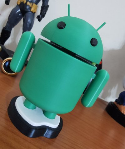 android vs mela by upcrid arte sculture robot divertente facile stampa gadget deco logo smartphone 3d print model - Mito3D