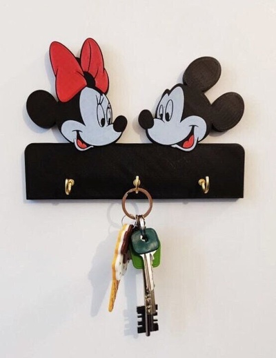 mickey mouse keyholder by key guy 3d printer accessories keyboard mickeymouse 3d print model - Mito3D