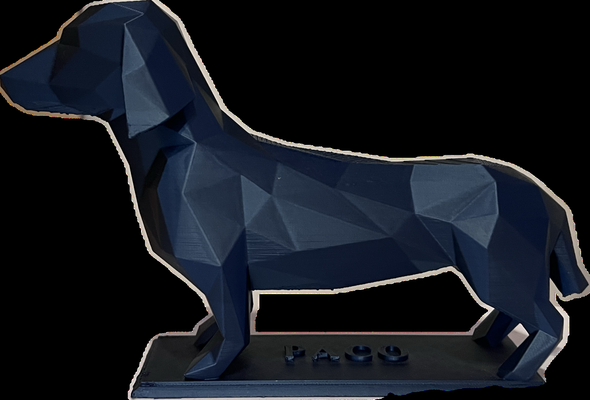 perro tejonero trofeo lowpoly remezclado by medio dragón arte esculturas 3d 3d print model - Mito3D