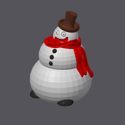 colored happy snowman remixed by markell miniatures creatures cute hat snow christmas scarf man 3d print model - Mito3D