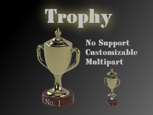 trophy cup award customizable by toys stuff art sculptures winner pokal sieg victory first firstplace plate trophycup multipart 3d print model - Mito3D