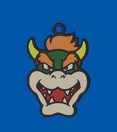 llavero bowser súper mario tema by alexandre pasión 3d impresora accesorios continuar super mario chaveiro llave hermanos 3d print model - Mito3D