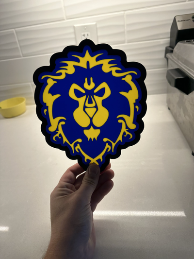 mondo of warcraft alleanza logo luce scatola by dylanslightbox passatempo fai elettronica guidato lampada lightbox wow worldofwarcraft 3d print model - Mito3D