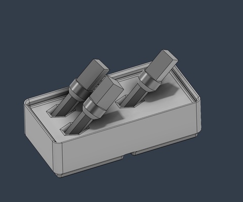 gridfinity angled hex impact bit holder - 1 4 3 8 2 drive remixed by jfalk54 tools organizers hexbit 3d print model - Mito3D