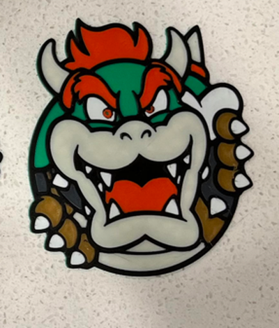 bowser 2d mauer kunst by melkin03 mario 3d print model - Mito3D