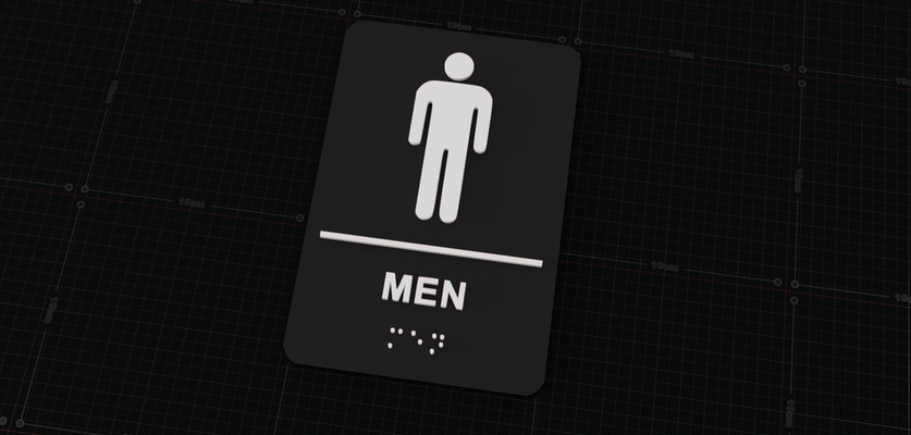 men restroom sign braille by ntalekt art signs & logos bathroom thingiverse bathroomsign restrooms 3d print model - Mito3D