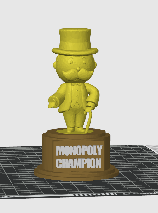 monopolio campeón trofeo by pixeldotgra fx juguetes juegos tablero juego azar ganador campo 3D print model - Mito3D