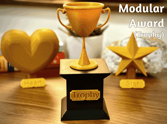 modular premio trofeo corazón estrella by jksantos arte esculturas 3d print model - Mito3D