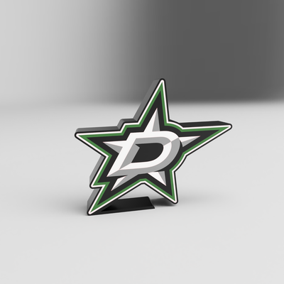 dalls stars inspired led lightbox by glenngri hobby & diy sport outdoors dallas nhl ams lightbox 3d print model - Mito3D