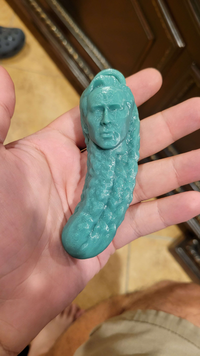 picolas cage by chato829 household decor nicolas pickle gag christmas silly ornament 3d print model - Mito3D