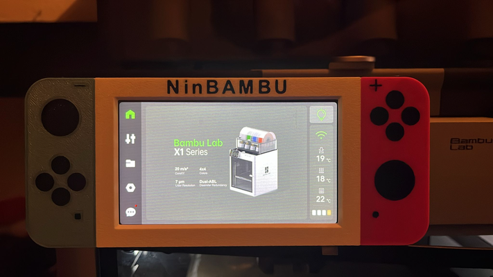 ninbambu bezel display frame switch design by the-owl 3d printer parts x1c p1s p1p ams 3d print model - Mito3D