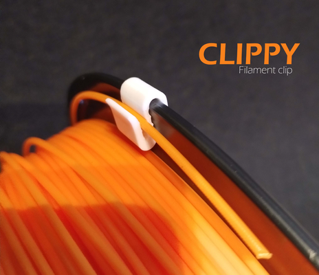 clippy - filament clip by ilab 3d printer accessories spool holder grip pla petg abs bambu bambulab p1p p1s filamentclip simple 3d print model - Mito3D