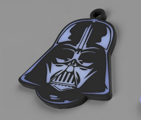 porte clés dark vader version étoile guerres thème by alexandre passion 3d imprimante accessoires dark vador chaveiro clé étoiles 3d print model - Mito3D