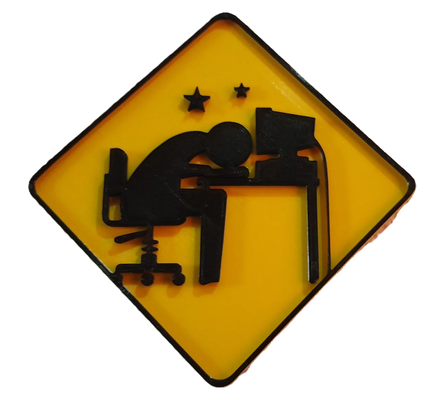 caution i sleep on my station - sign by dubmehard art 2d pc 3d print model - Mito3D