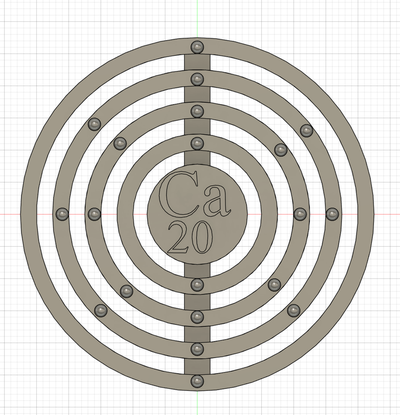 bohr model kalsiyum atom by kabadayı sülünler eğitim biyoloji kimya bilim matematik fizik molekül atomları einstein kimyasal oppenheimer 3d print model - Mito3D