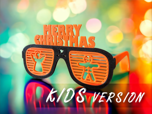 niños versión alegre navidad partido lentes by estudio moda decoración juguete papa noel fiesta deco color gracioso contento cumpleaños año 2024 apuntalar 3d print model - Mito3D