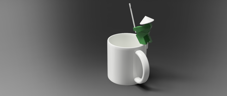 samurai té bolso soporte by miguel 3d impresora accesorios taza 3d print model - Mito3D