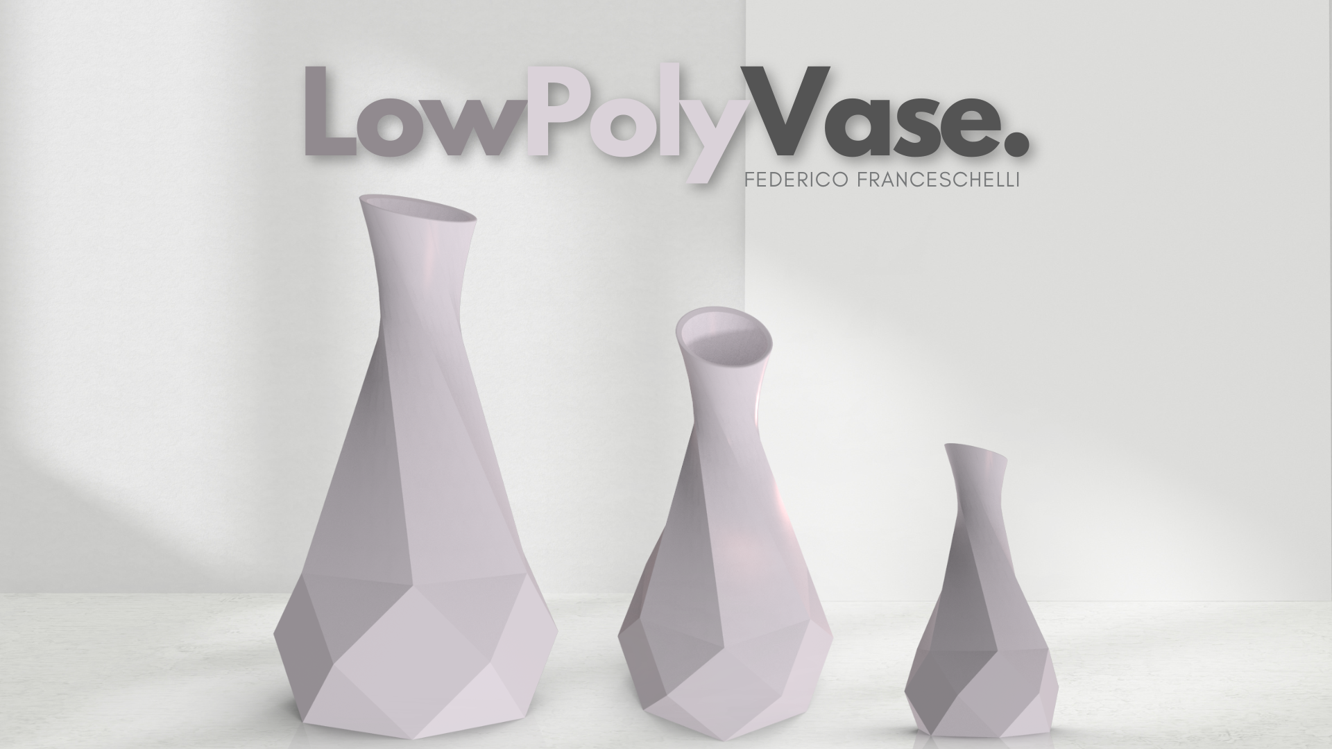 poly vase by franceschellifederico ménage décor maison campagne fleur tasse lowpoly lowpolyart low 3D print model - Mito3D