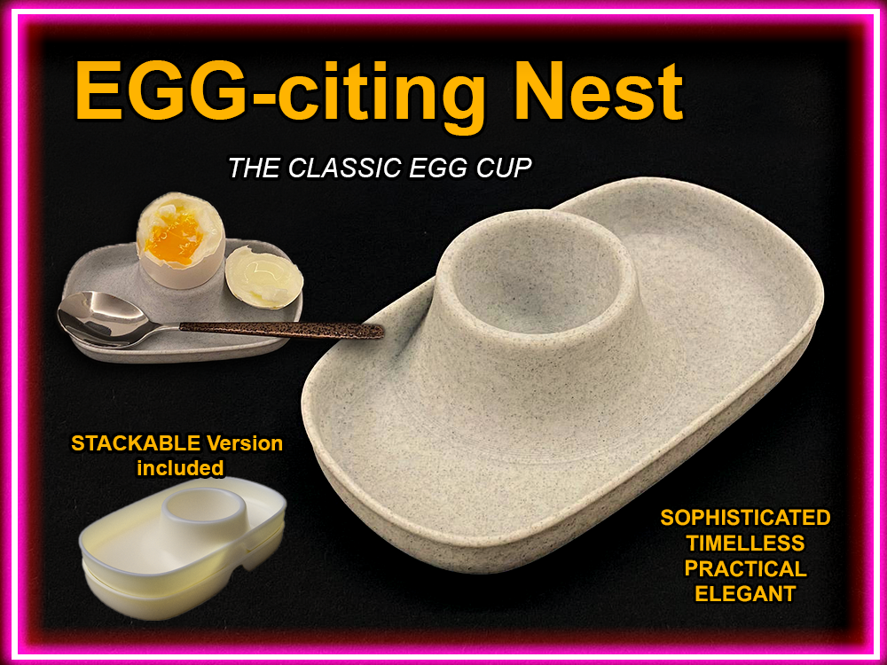 egg cup - egg-citing nest by wing-art household house models box dispenser dropper chicken chickenegg chickens eggs classic kitchen vintage timeless elegance elegant practical accessories print accessory home organizer kitchentool kitchentools table tool tools kitchenorganization kitchenorganizer 3D print model - Mito3D