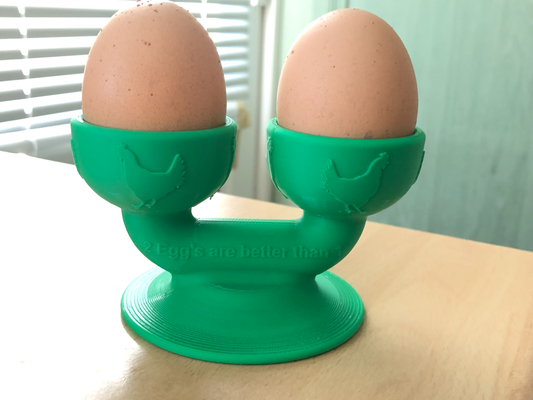 2 eggs 1 egg cup by kevr102 household house models boiled hard boi soft 3d print model - Mito3D