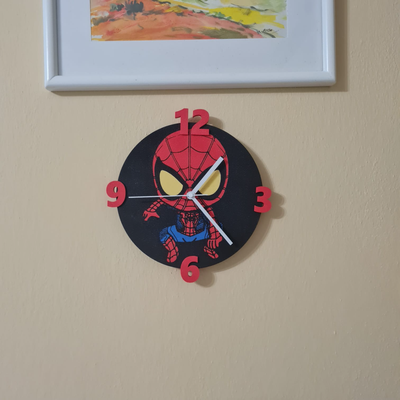 spiderman clock by dvdgln00gt household decor accessory marvel arts gwen venom easy print orologio 3d print model - Mito3D