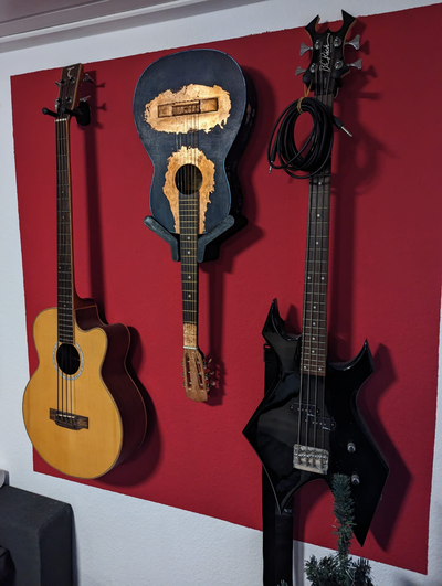 upside guitar hanger by kojimon hobby & diy music guitarholder guitarhanger holder upsidedown a1mini a1 mini a 1 3d print model - Mito3D