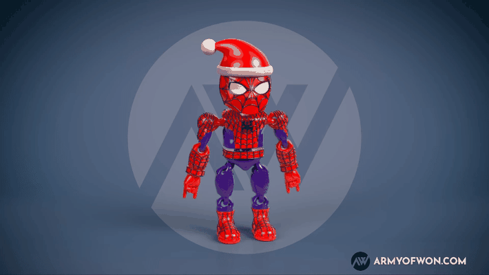 spidey santa print place spielzeug by armee of gewonnen spielzeuge spiele zeichen weihnachten spinne claus spiderverse 3d print model - Mito3D