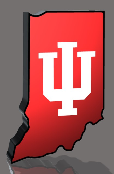 indiana hoosiers boite lumière by geek3designs ménage décor université hoosier iu football ncaa lampe led 3d print model - Mito3D