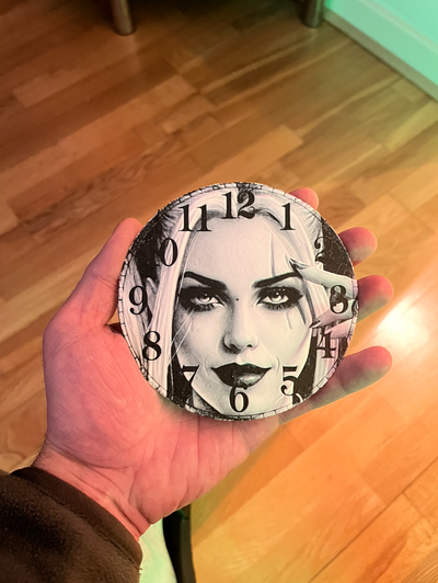 harley quinn clock by wall art 3d 2d decor home christmas 3d print model - Mito3D